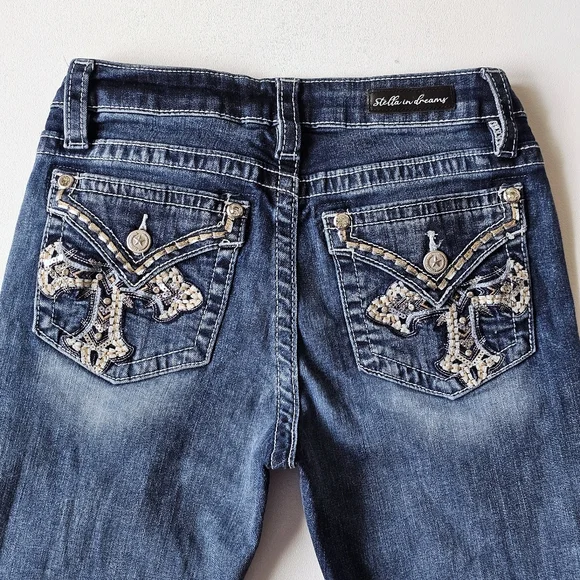 Stella in Dreams Bootcut Jeans 11/30 Mid Rise Embellished Western Y2K Bling - Picture 11 of 16